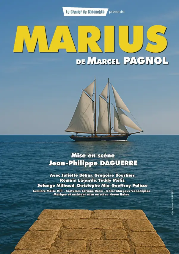 Affiche de la pièce de théâtre Marius, d'après Jean-Philippe Daguerre